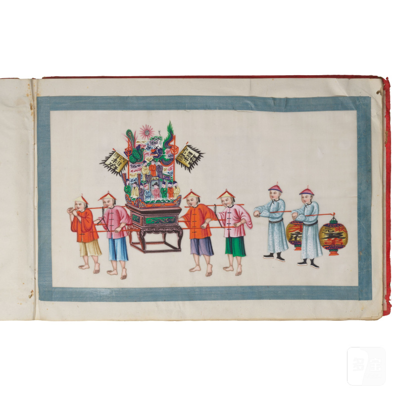 中國畫家 十九世紀 遊行圖冊頁十二開 設色紙本 | CHINESE ARTIST (19TH CENTURY) - 图4